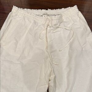 H&M Women's Cream Joggers with Drawstring